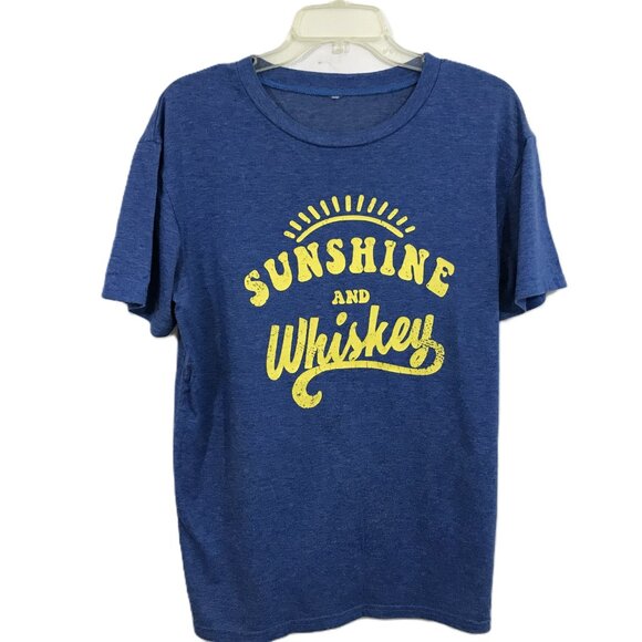 Sunshine and Whiskey Graphic T-Shirt Blue XL - Picture 1 of 3